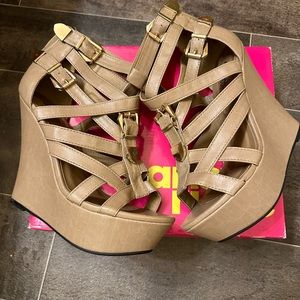 Tan wedge sandal